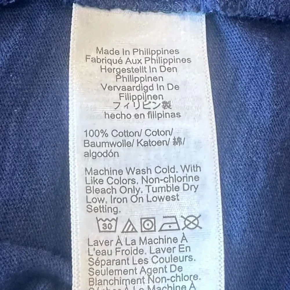 J. Crew Girlfriend Crew Neck Tee 100% Cotton Navy Blue Size Small